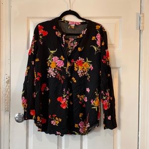 Black Floral Blouse